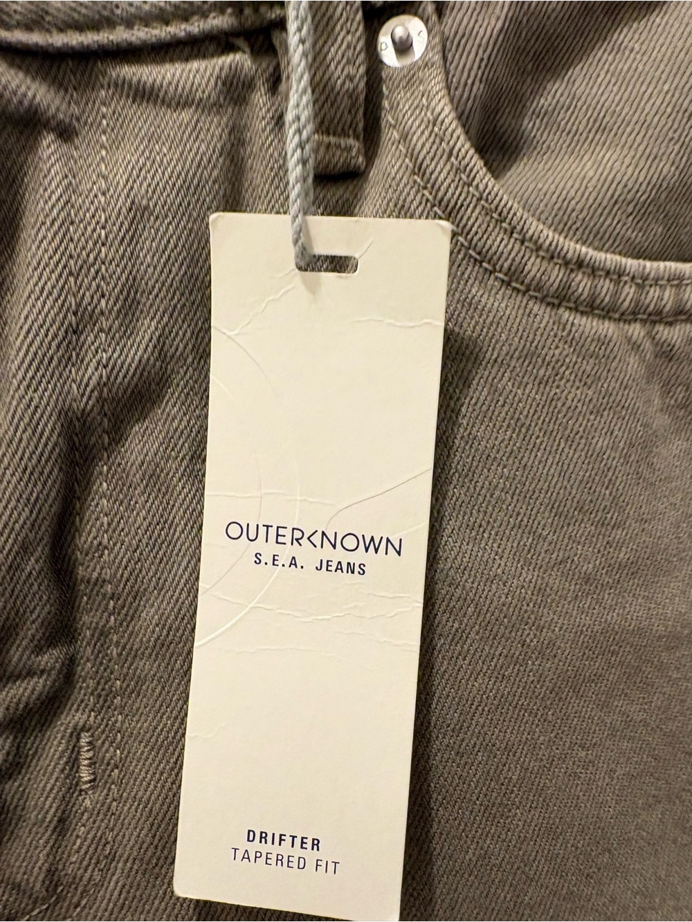 NWT Outerknown S.E.A. Jeans Drifter Tapered Fit Scout Olive Men’s 32x30 Premium - Picture 8 of 10